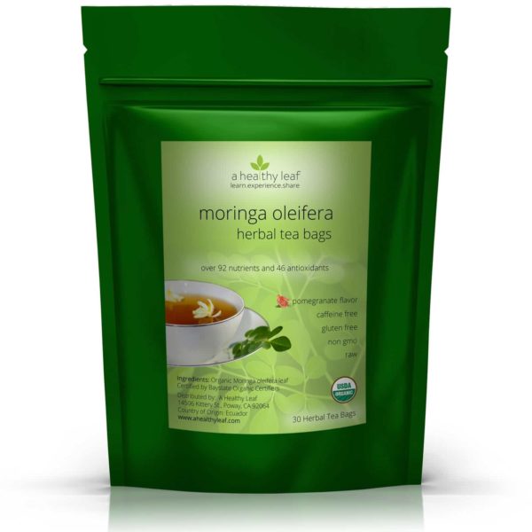 Certified Organic Moringa Tea Pomegranate